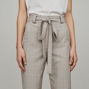 Maje Pitsy Carreaux Plaid Belted Pants